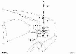 Behörden Funk/Autotelefonantenne diagram for BMW 7 Series E32 750iL