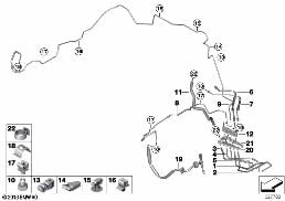 BRAKE PIPE, FRONT diagram for BMW 7 Series F01 LCI Hybrid 7