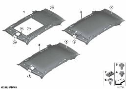 HEADLINING diagram for BMW X5 M F85 X5 M