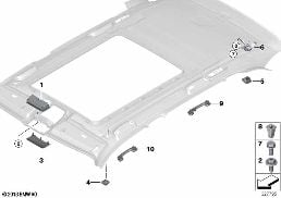 MOUNTING PARTS, ROOF ANTENNA diagram for BMW X5 M F85 X5 M