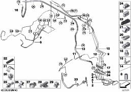 BRAKE PIPE, FRONT diagram for BMW 7 Series F01 LCI Hybrid 7