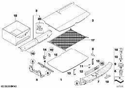 TRIM PANEL, TRUNK FLOOR diagram for BMW MINI Clubman R55 LCI Cooper S