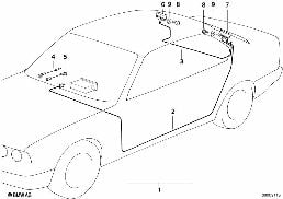 Antennen-Diversity diagram for BMW 7 Series E32 750iL