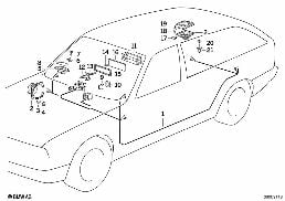 Einzelteile Stereo System diagram for BMW 5 Series E34 525tds