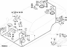 Einzelteile HiFi System diagram for BMW 5 Series E34 525tds