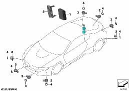 PARK DISTANCE CONTROL (PDC) diagram for BMW i8 I15 i8
