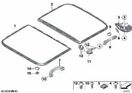 Anbauteile Dachhimmel diagram for BMW MINI Paceman R61 Cooper