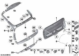 TRUNK LID TRIM PANEL diagram for BMW 5 Series F07 GT LCI 530dX