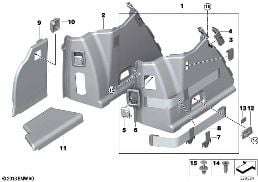LEFT TRUNK TRIM diagram for BMW 5 Series F07 GT LCI 530dX