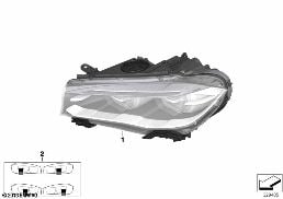 Koplamp diagram for BMW X6 F16 35iX