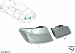 Modifiering bakljuslampor Facelift diagram for BMW 5 Series F10 520i
