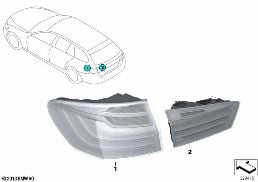 Modifiering bakljuslampor Facelift diagram for BMW 5 Series F11 528i