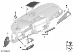 MOUNTING PARTS, I-PANEL, TOP diagram for BMW 2 Series F22 228i