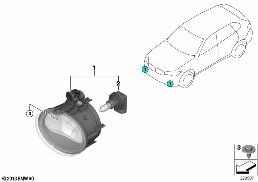 Mistlamp diagram for BMW X6 F16 35iX