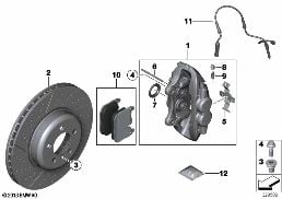 Plaquette frein avant, kit puissance diagram for BMW 3 Series F31 330d