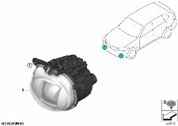 Koplamp gericht beschijnen diagram for BMW X6 F16 35iX