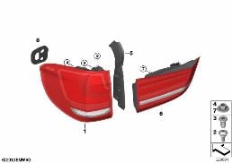 ไฟท้าย diagram for BMW X5 F15 25d