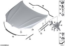 Motor kaputu/Montaj parçaları diagram for BMW X5 F15 35iX