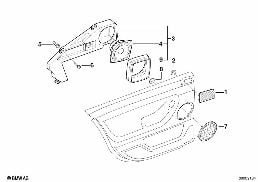 SINGLE PARTS F REAR DOOR STEREO SYSTEM diagram for BMW 7 Series E38 740i