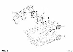 SINGLE PARTS F REAR DOOR HIFI SYSTEM diagram for BMW 7 Series E38 740i