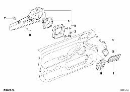 SINGLE PARTS F FRONT DOOR TOP-HIFI SYST. diagram for BMW 7 Series E38 740i