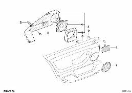SINGLE PARTS F REAR DOOR TOP-HIFI SYST. diagram for BMW 7 Series E38 740i