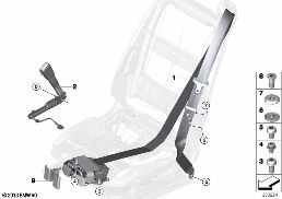 SAFETY BELT, REMA, FRONT diagram for BMW 6 Series F13 640i