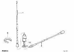 SINGLE PARTS F SIDE PANEL TELEPH.ANTENNA diagram for BMW 7 Series E38 740i