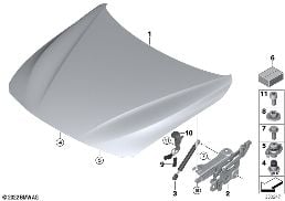 ENGINE HOOD/MOUNTING PARTS diagram for BMW 4 Series F32 425d