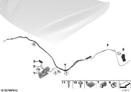 HOOD LOCKING SYSTEM diagram for BMW 4 Series F32 425d