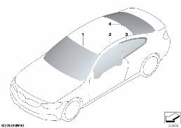 GLAZING diagram for BMW 4 Series F32 428i
