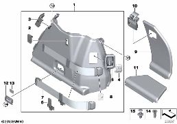 RIGHT TRUNK TRIM diagram for BMW 5 Series F07 GT LCI 530dX