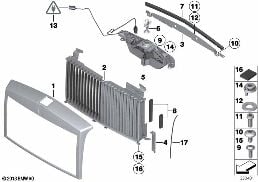 Mřížka chladiče / těleso chladiče diagram for BMW Rolls-Royce Phantom RR1 Phantom