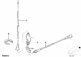 SINGLE PARTS F CAR TELEPHONE ANTENNA diagram for BMW 3 Series E36 316i