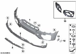TRIM COVER, FRONT diagram for BMW X6 E71 35iX