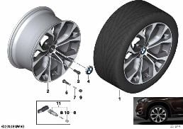 Rueda radios en Y AL BMW 451-20'' diagram for BMW X6 F16 35iX