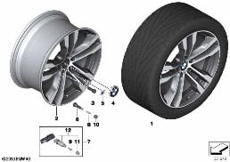 Rueda AL BMW, radios dobles 468M - 20'' diagram for BMW X6 F16 35iX