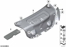 Revest.tapo de portamaletas diagram for BMW 5 Series F10 LCI 530d