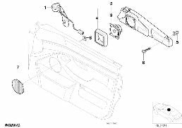 Pieces porte avant systeme stereo diagram for BMW 5 Series E39 525td