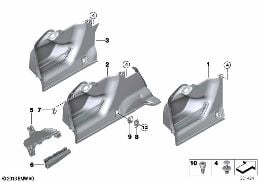 Revestim.compart.d.equipajes iz. diagram for BMW 5 Series F10 LCI 530d