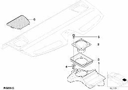 Επιμέρ.εξαρτήματα σύστημα HiFi πίσω ράφι diagram for BMW 5 Series E39 M5