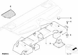 Pieces de subwooferbox top-hifi systeme diagram for BMW 5 Series E39 525td