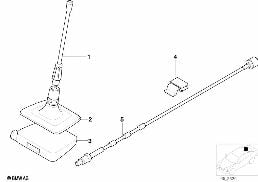 Pièces d'antenne de vitre diagram for BMW 5 Series E39 525td
