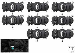 Şalter Kumanda ünitesi Işık diagram for BMW MINI Clubman F54 LCI Cooper