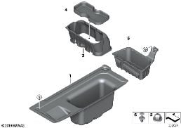 Portaobjetos suelo maletero diagram for BMW 5 Series F10 LCI 530d
