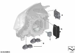 Afz. onderdelen koplamp elektronica diagram for BMW X6 F16 35iX