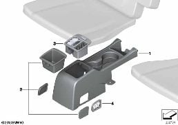 SEAT, REAR, CENTER CONSOLE, 3RD ROW diagram for BMW X5 F15 30dX