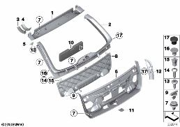 Rivest.cofano portabag. diagram for BMW 5 Series F11 LCI 530dX