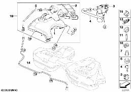 Zbiornik wyrówn./filtr z węglem aktywn. diagram for BMW 7 Series E65 745i