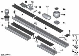Anbauteile Mittelkonsole diagram for BMW MINI Paceman R61 Cooper